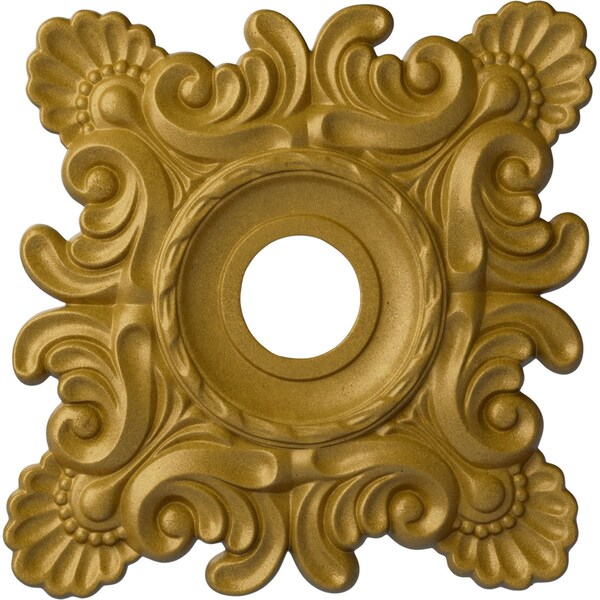 Ekena Millwork Crawley Ceiling Medallion (Canopies up to 6 3/4"), 18"W x 18"H x 3 1/4"ID x 1 1/2"P, Pharaohs Gold CM18CRPGS - main